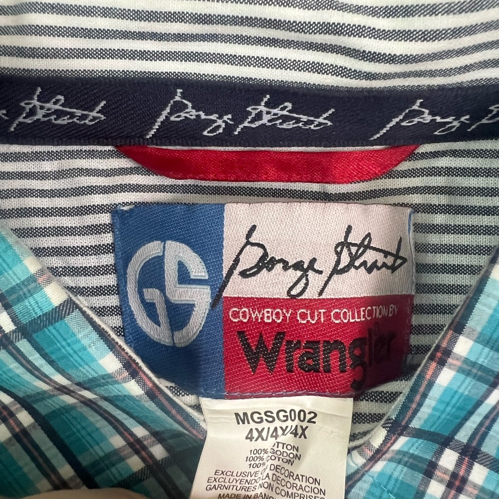 Wrangler Cowboy Cut Blue Plaid Shirt